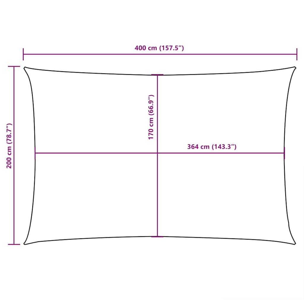 Sunshade Sail Oxford Fabric Rectangular 2x4 m White
