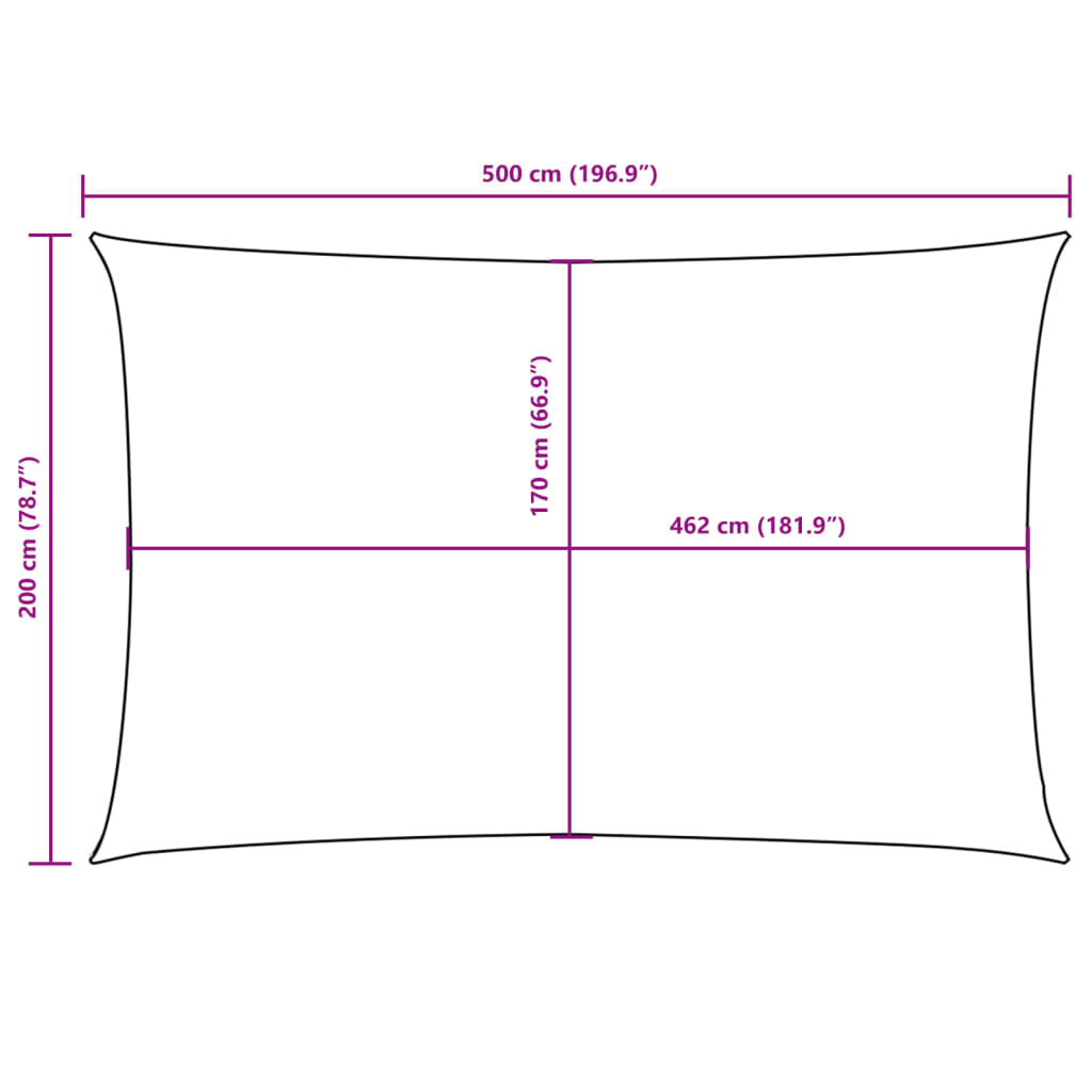 Sunshade Sail Oxford Fabric Rectangular 2x5 m White