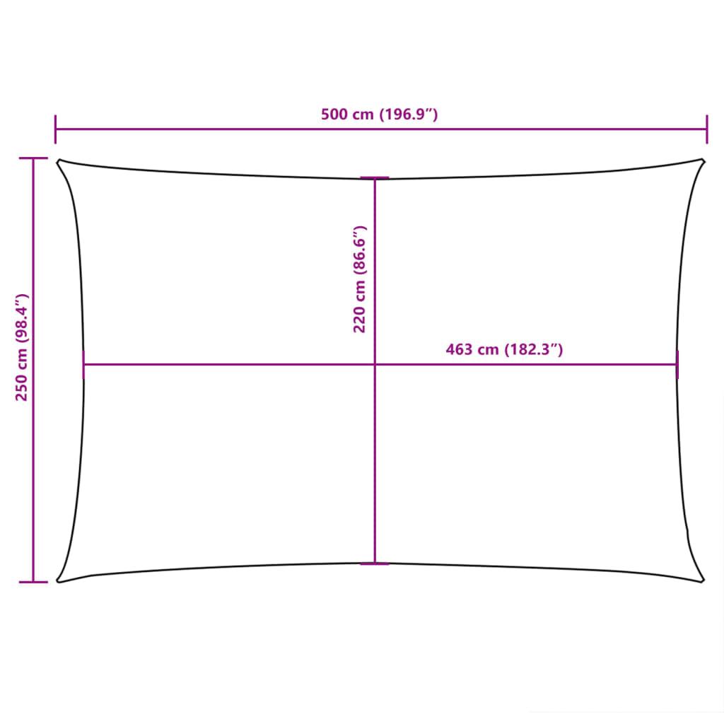 Sunshade Sail Oxford Fabric Rectangular 2.5x5 m White