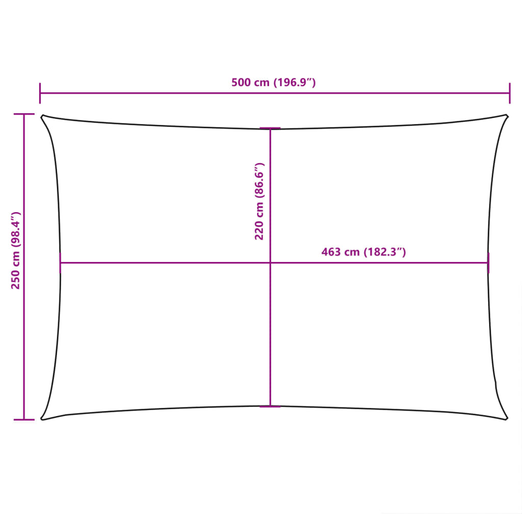 Sunshade Sail Oxford Fabric Rectangular 2.5x5 m White