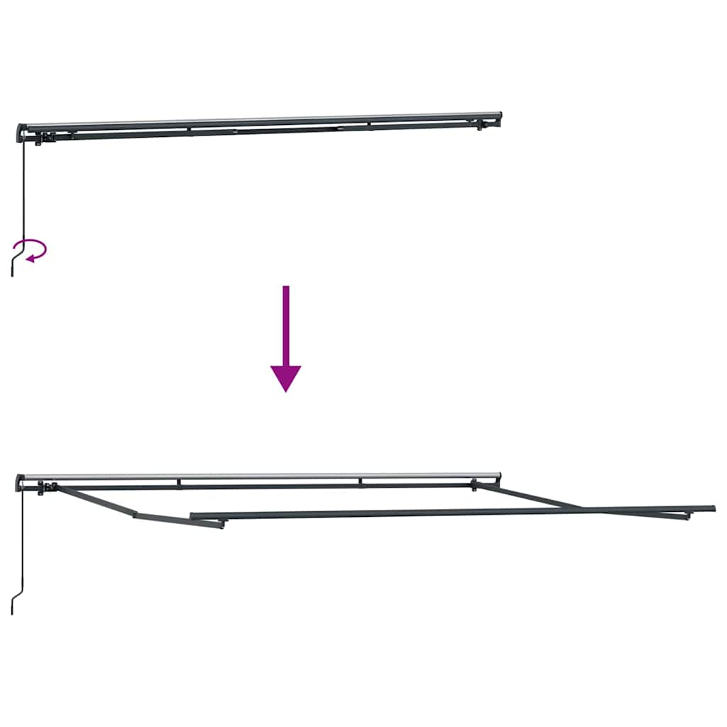 Awning Frame Manual Anthracite 500 x 300 cm Aluminium