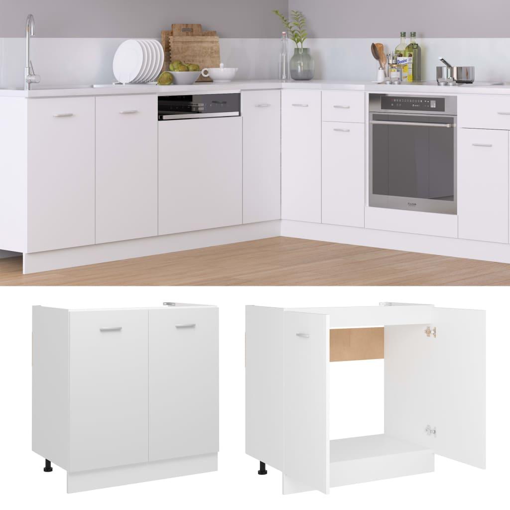 Sink Bottom Cabinet Lyon White 80x46x81.5 cm Engineered Wood