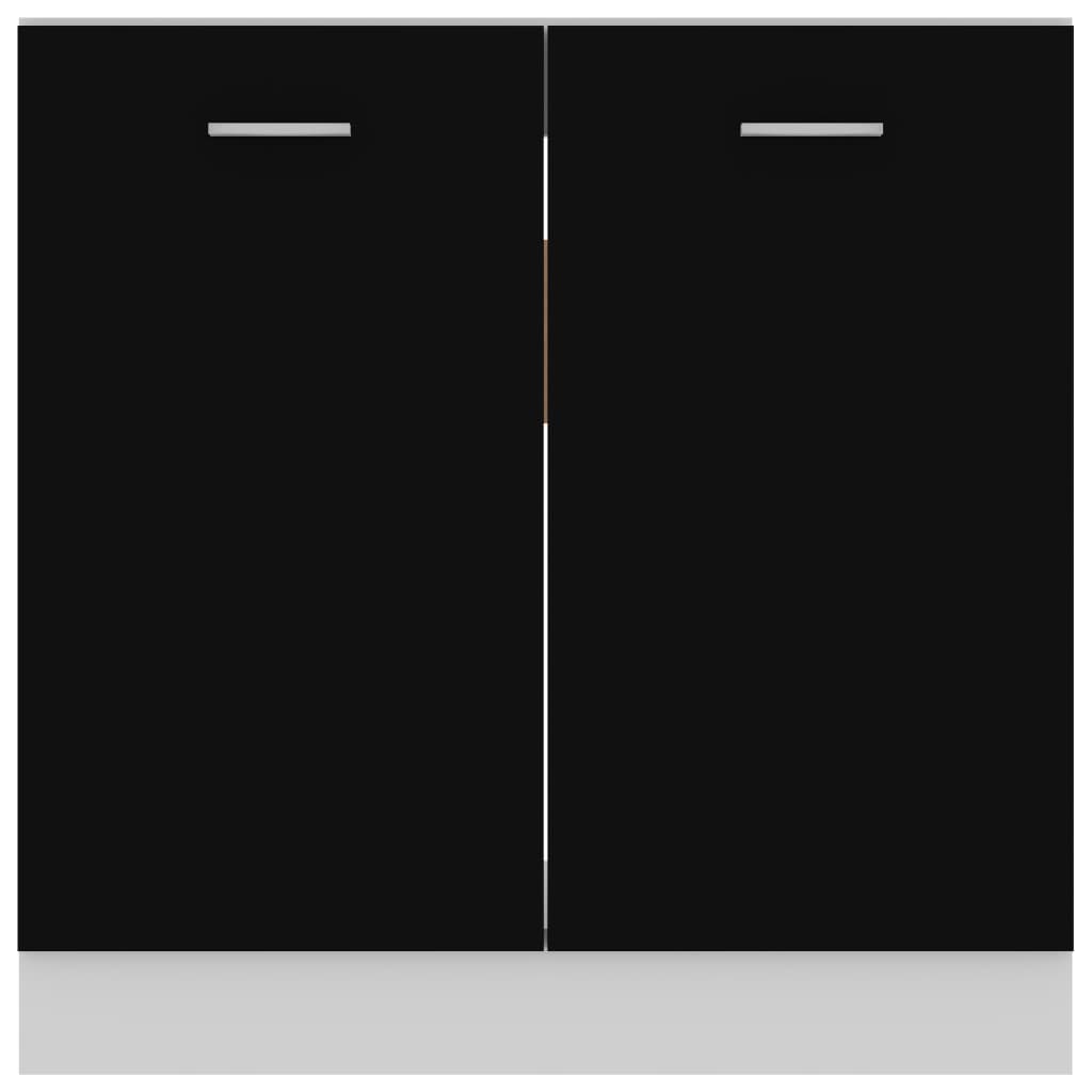 Sink Bottom Cabinet Black 80x46x81.5 cm Engineered Wood