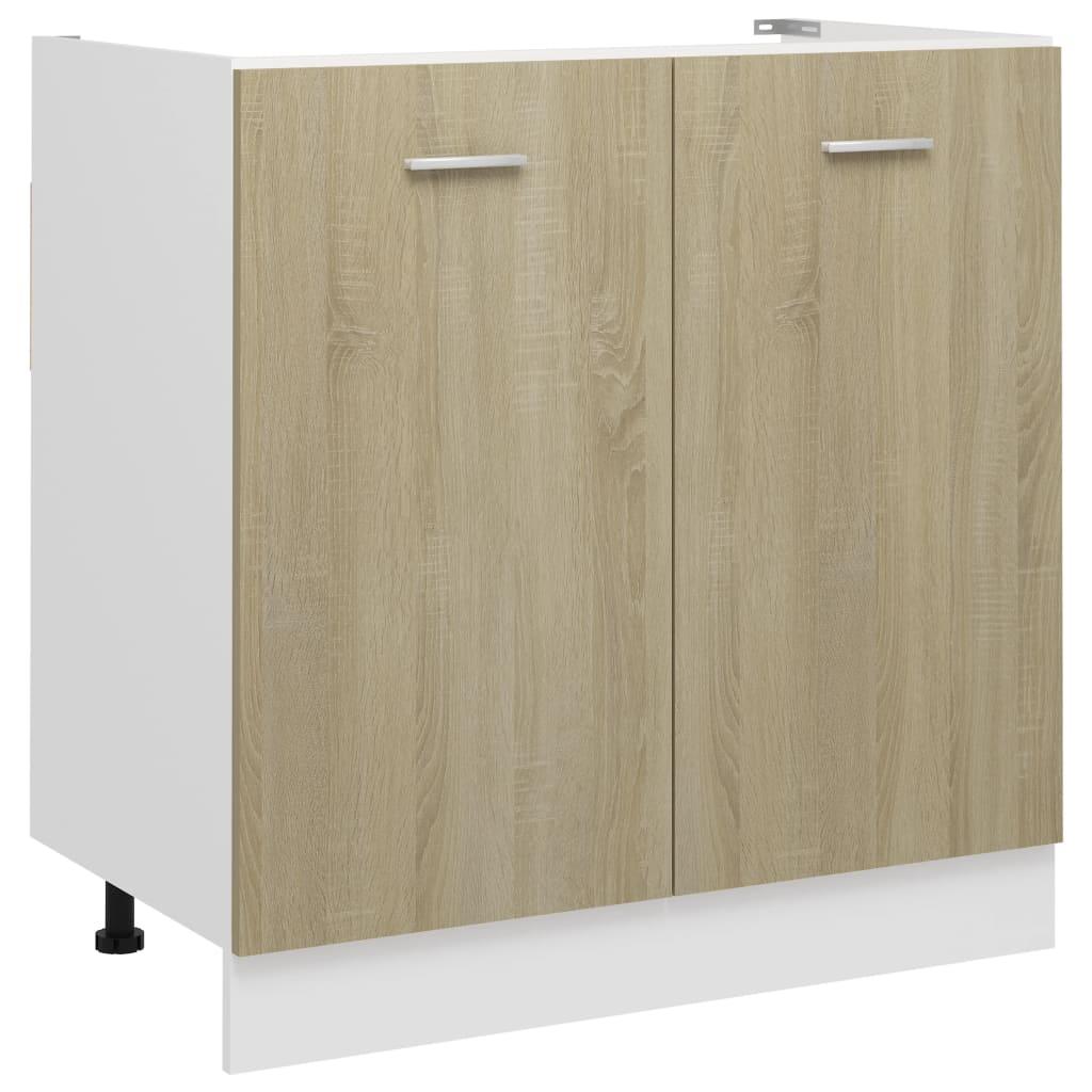 Sink Bottom Cabinet Sonoma Oak 80x46x81.5 cm Engineered Wood