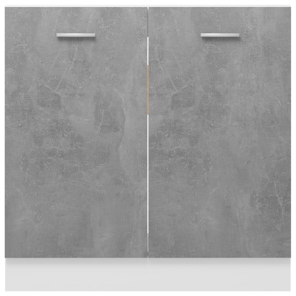 Sink Bottom Cabinet Concrete Grey 80x46x81.5 cm Engineered Wood