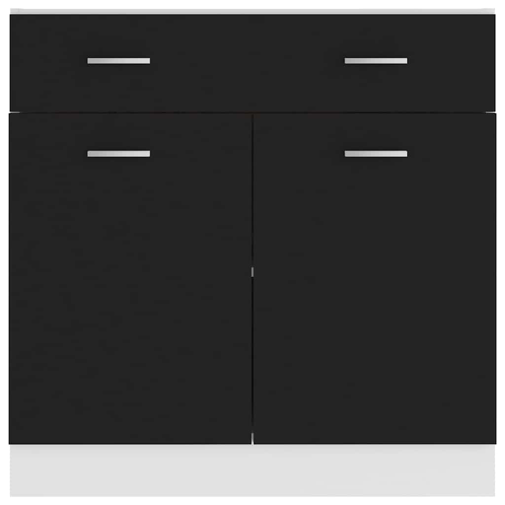 Drawer Bottom Cabinet Lyon Black 80x46x81.5 cm Engineered Wood