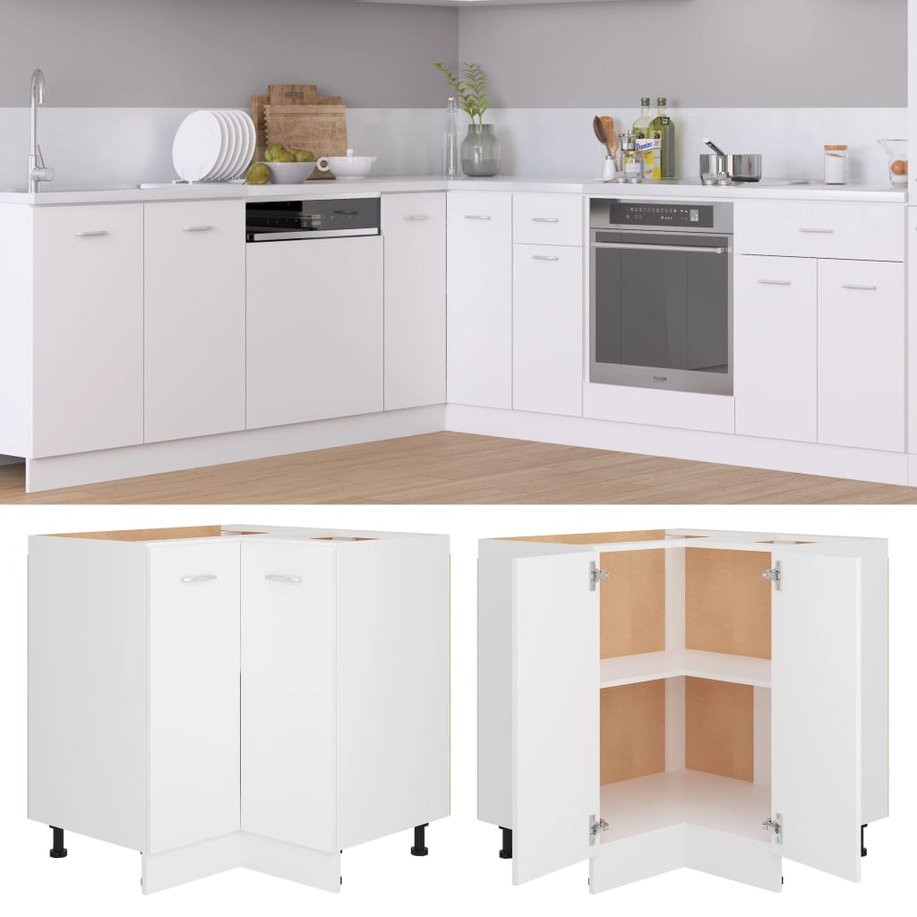 Corner Bottom Cabinet White 75.5x75.5x81.5 cm Engineered Wood