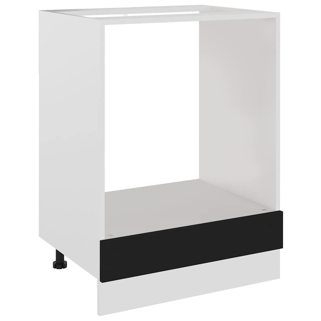 Oven Cabinet Lyon Black 60x46x81.5 cm Engineered Wood