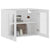 Hanging Glass Cabinet White 80x31x60 cm Engineered Wood