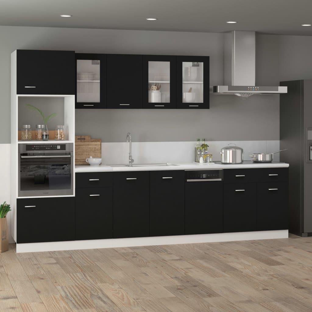 Dishwasher Panel Black 45x3x67 cm Engineered Wood