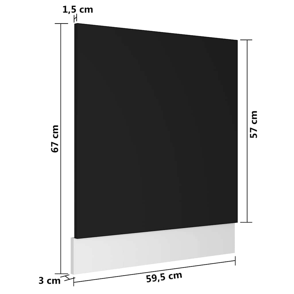 Dishwasher Panel Lyon Black 59.5x3x67 cm Engineered Wood