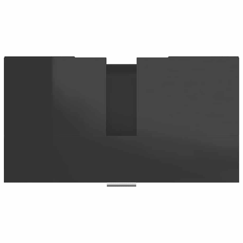 Bathroom Cabinet High Gloss Black 60x32x53.5 cm Engineered Wood