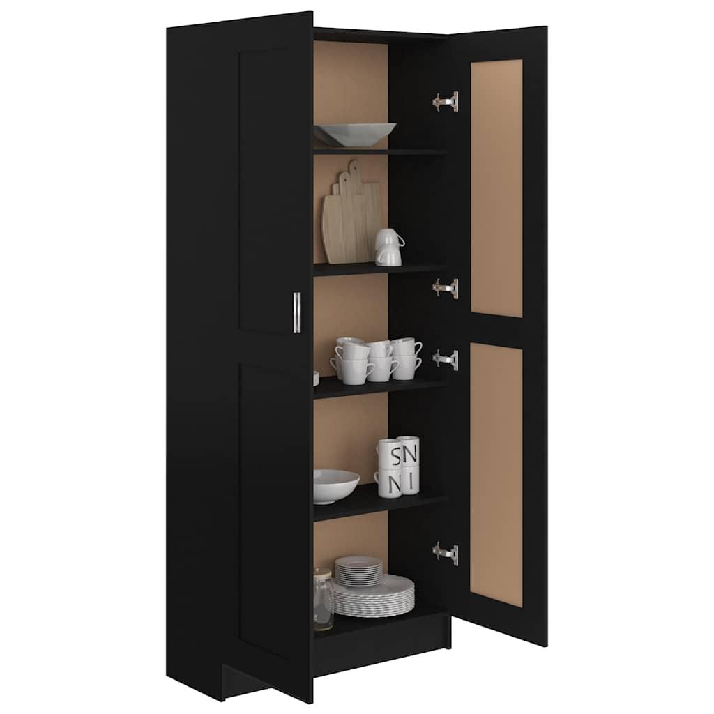 Book Cabinet Black 82.5x30.5x185.5 cm Engineered Wood