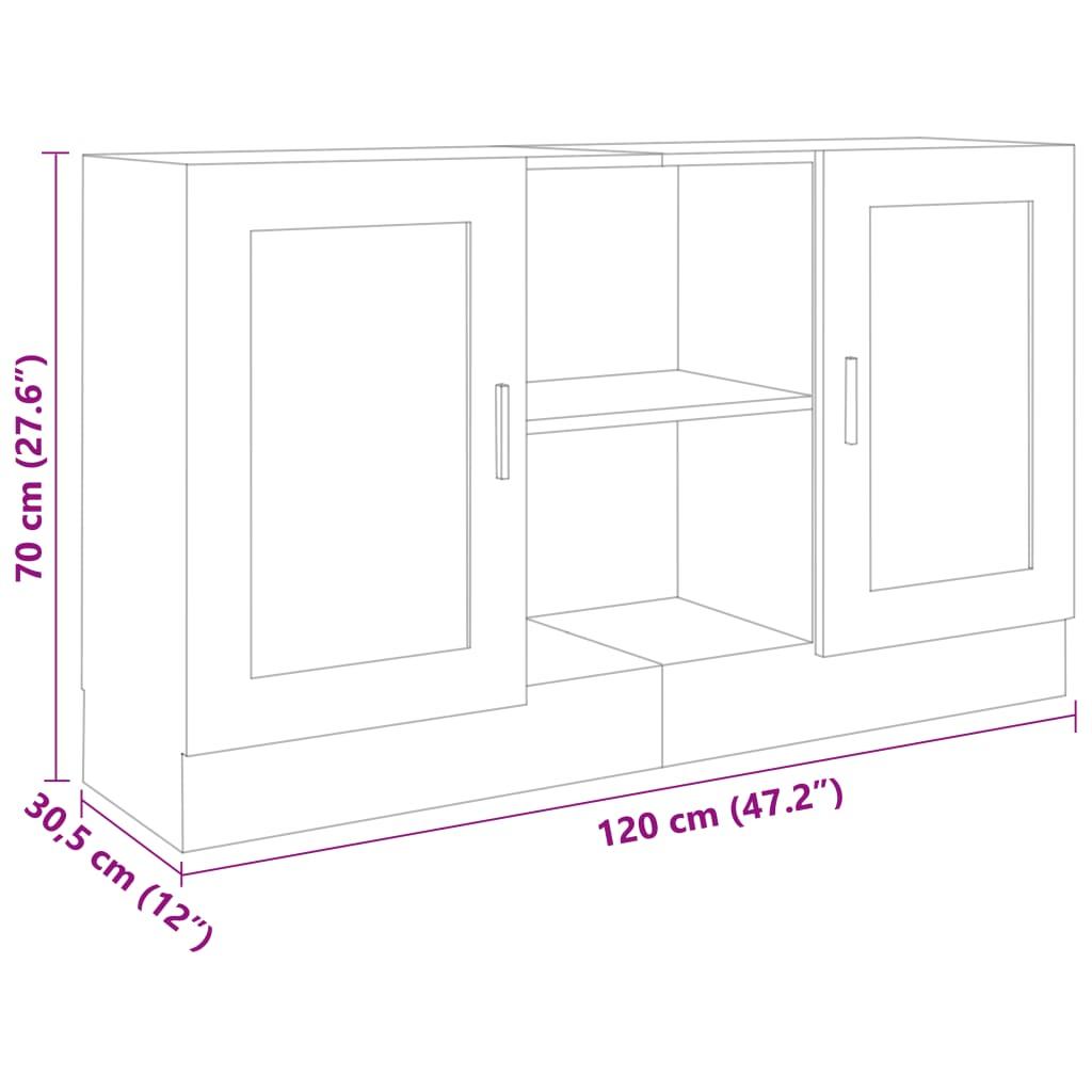 Sideboard High Gloss White 120x30.5x70 cm Engineered Wood