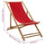 Deck Chair Bamboo and Canvas Red