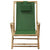 Reclining Relaxing Chair Green Bamboo and Fabric