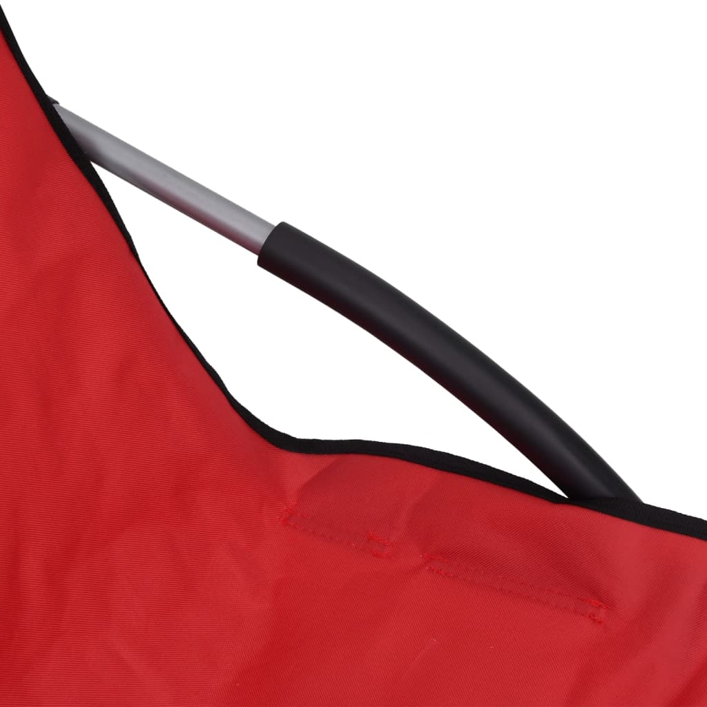 Folding Beach Chairs 2 pcs Red Fabric