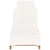 Folding Sun Lounger with Cream White Cushion Solid Teak Wood