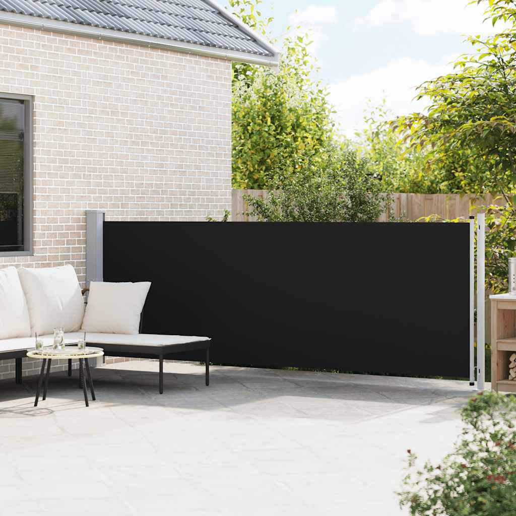 Patio Retractable Side Awning 140x600 cm Black