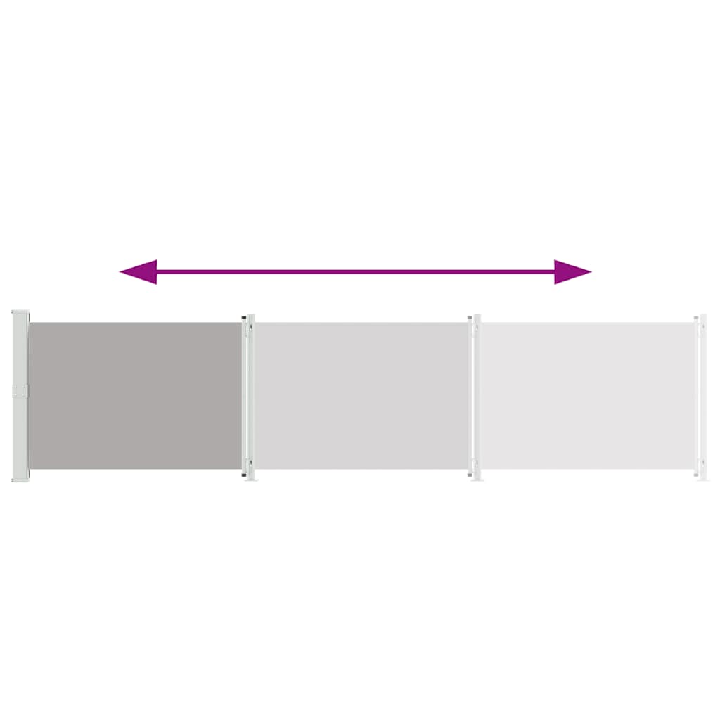 Patio Retractable Side Awning 140x600 cm Grey