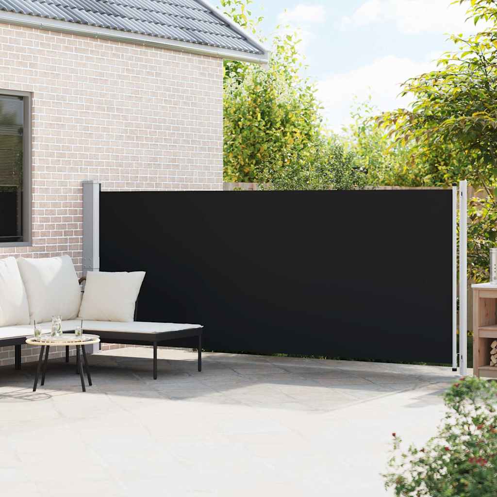 Patio Retractable Side Awning 600x160 cm Black