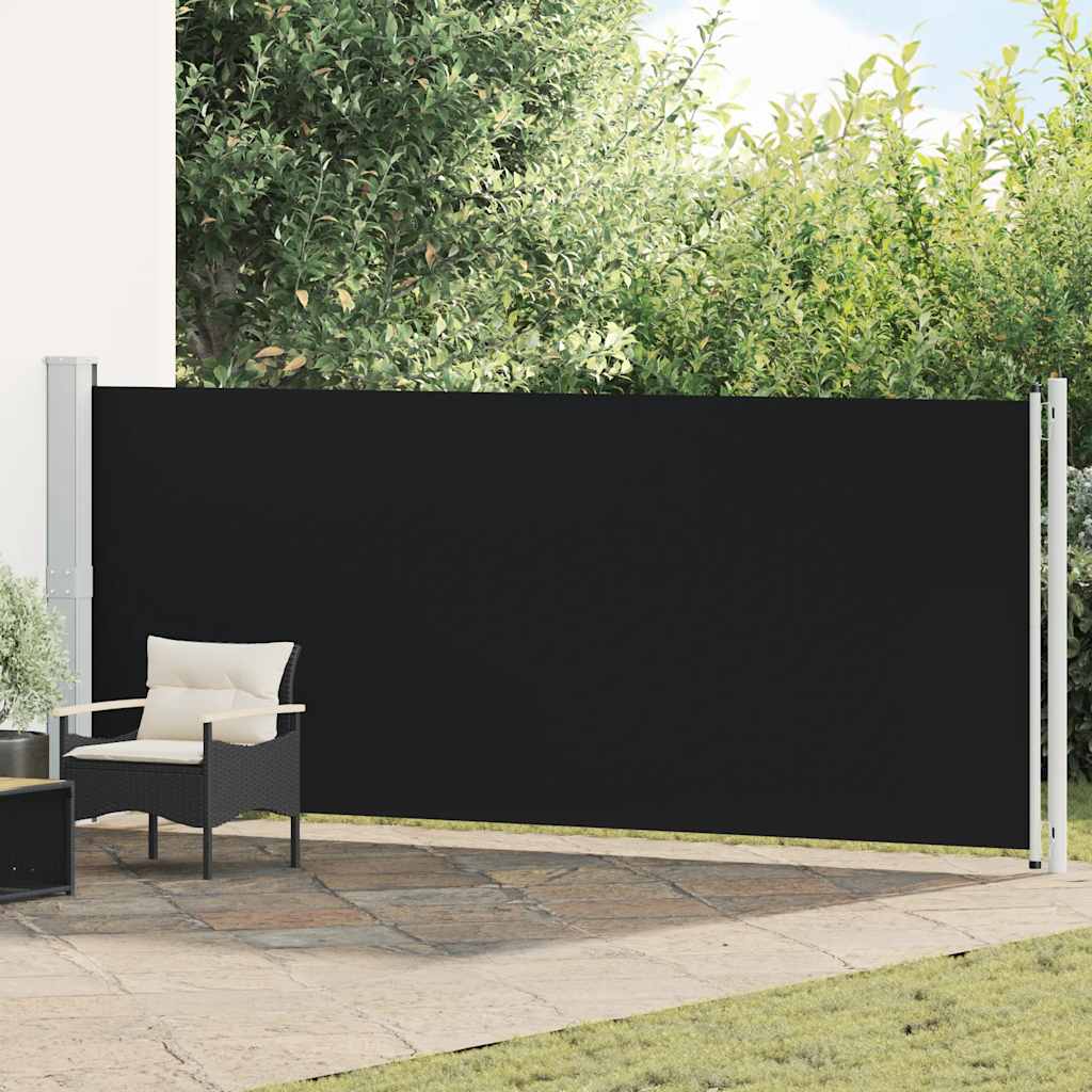 Patio Retractable Side Awning 600x160 cm Black
