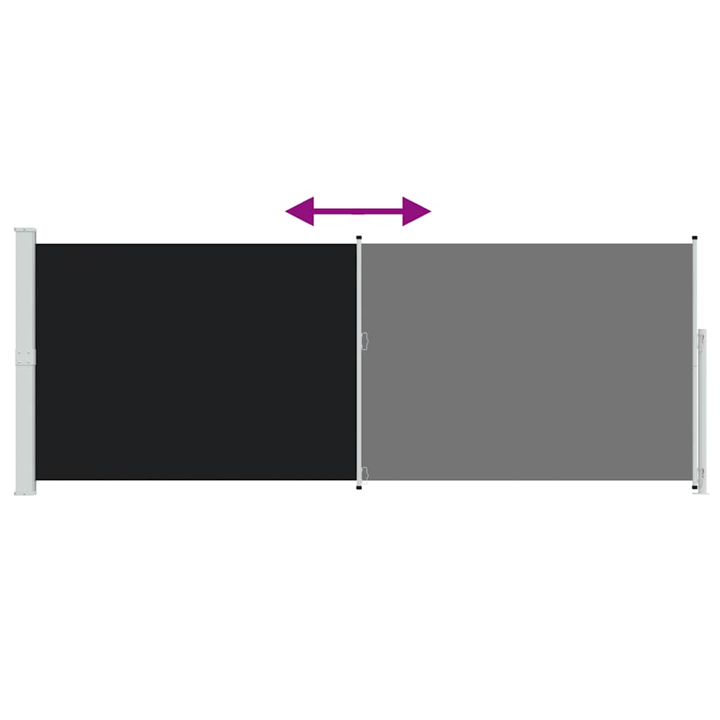 Patio Retractable Side Awning 180x500cm Black
