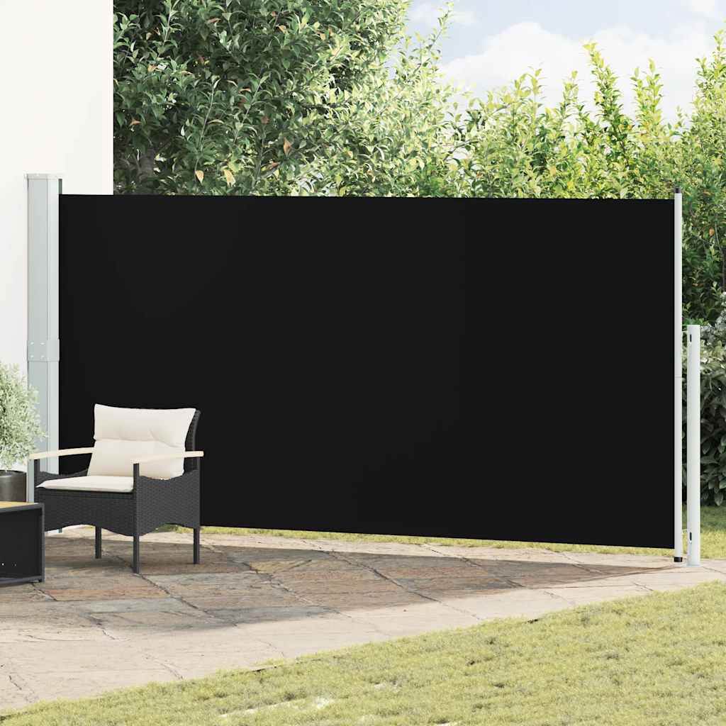 Patio Retractable Side Awning 180x500cm Black