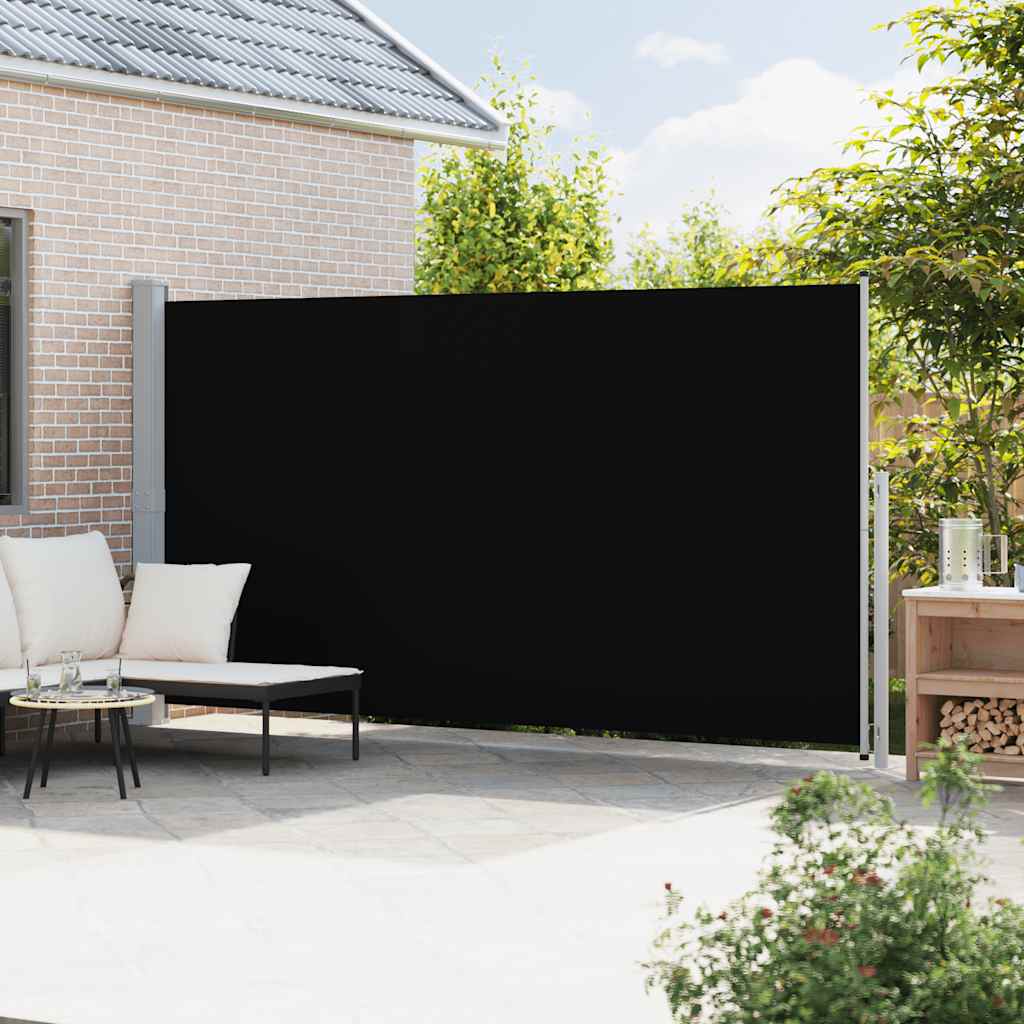 Patio Retractable Side Awning 200x500cm Black