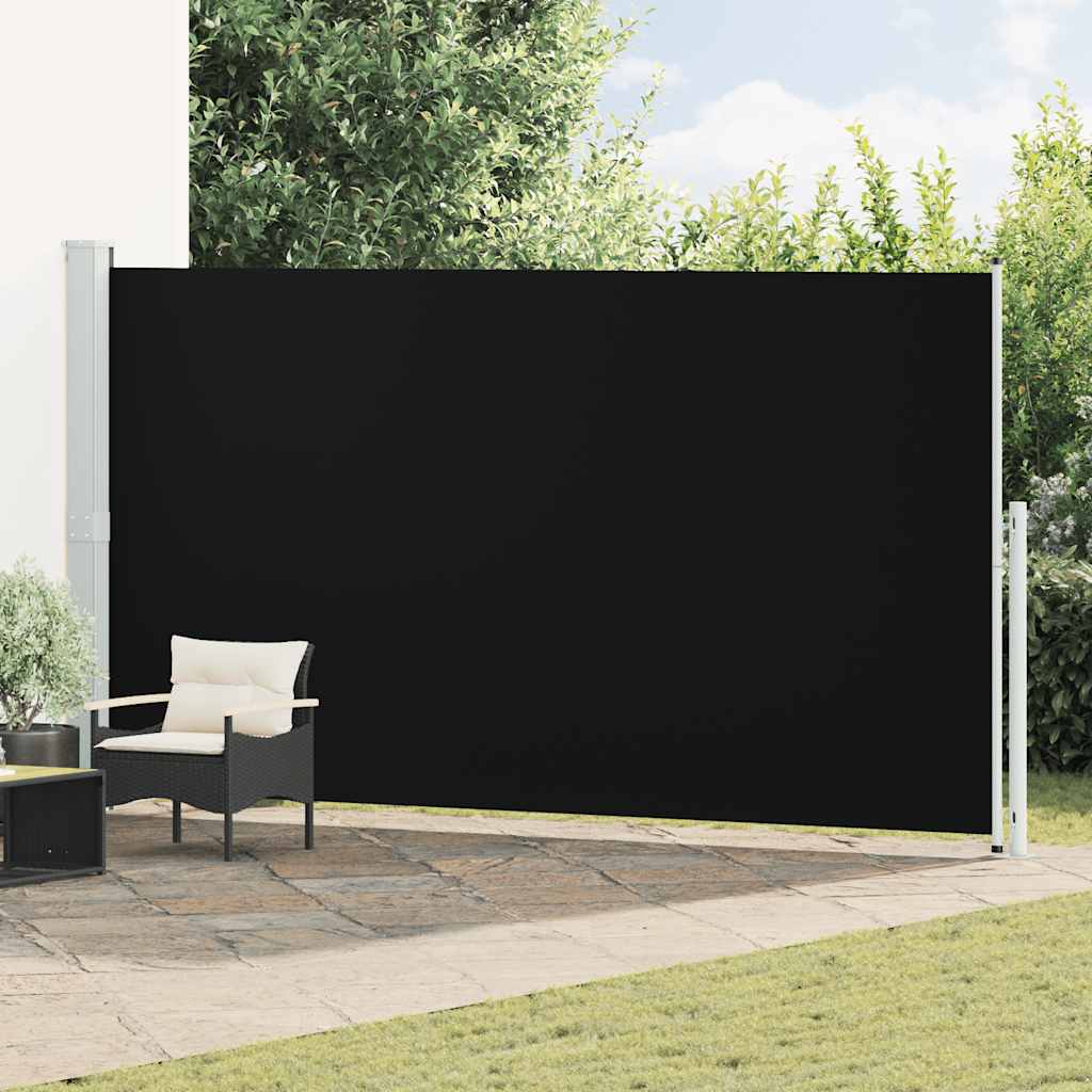 Patio Retractable Side Awning 200x500cm Black