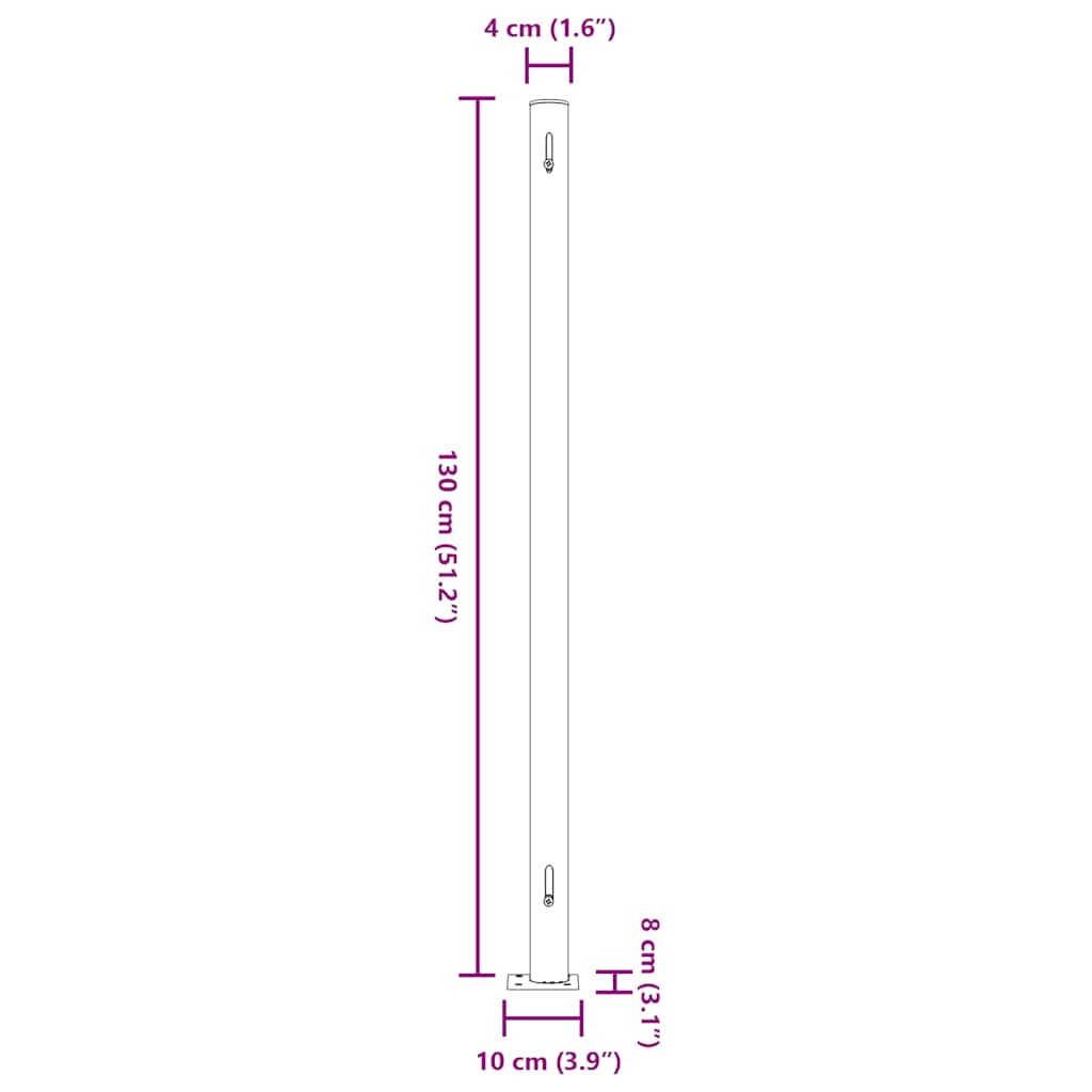 Patio Retractable Side Awning 220x500cm Black