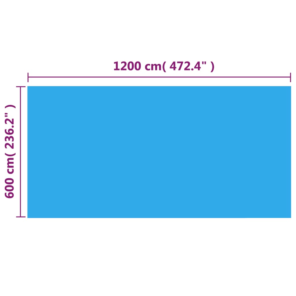 Rectangular Pool Cover 1200x600 cm PE Blue