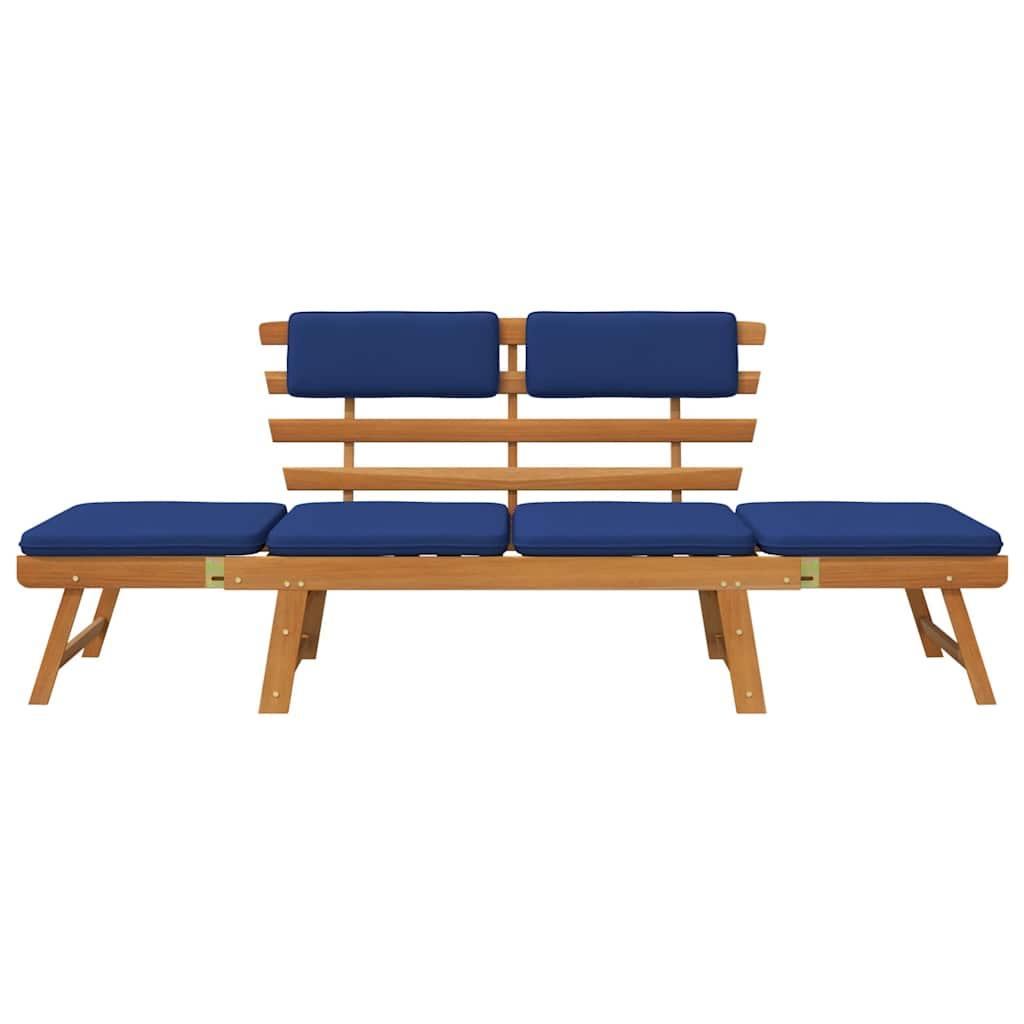 Garden Bench with Cushions 2-in-1 190 cm Solid Acacia Wood