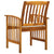 Garden Dining Chairs 3 pcs with Cushions Solid Acacia Wood