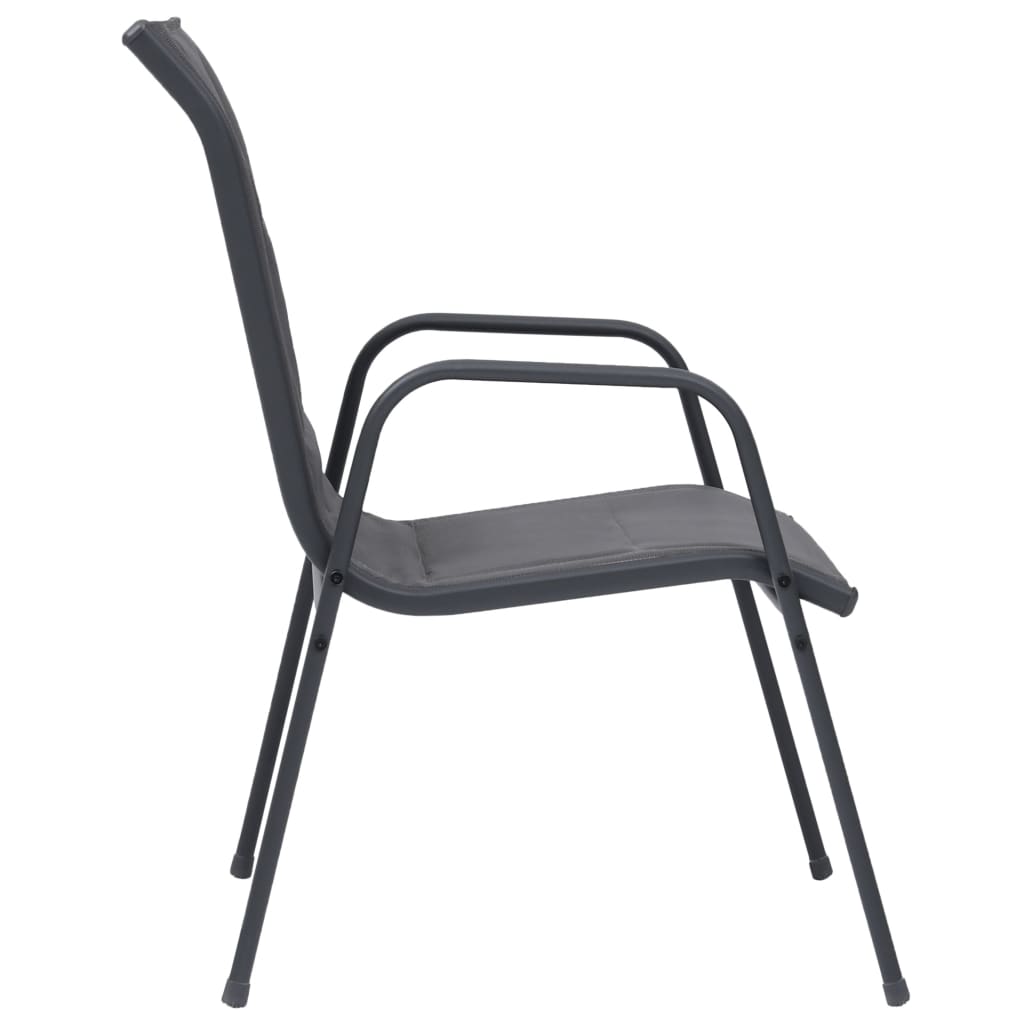 Stackable Garden Chairs 2 pcs Steel and Textilene Anthracite