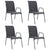 Stackable Garden Chairs 4 pcs Steel and Textilene Anthracite