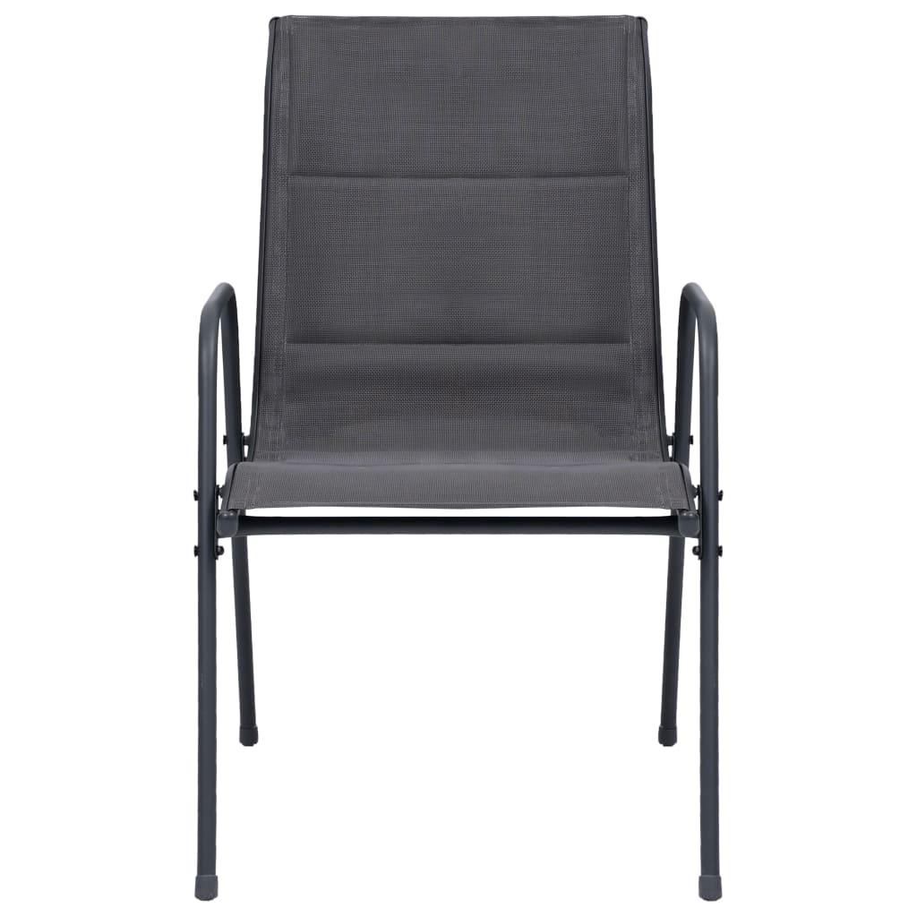 Stackable Garden Chairs 4 pcs Steel and Textilene Anthracite