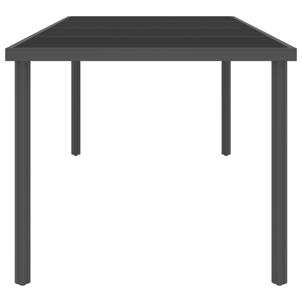 Outdoor Dining Table Anthracite 220x90x75 cm Steel and Glass