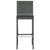 Garden Bar Stools with Cushions 2 pcs Grey Poly Rattan