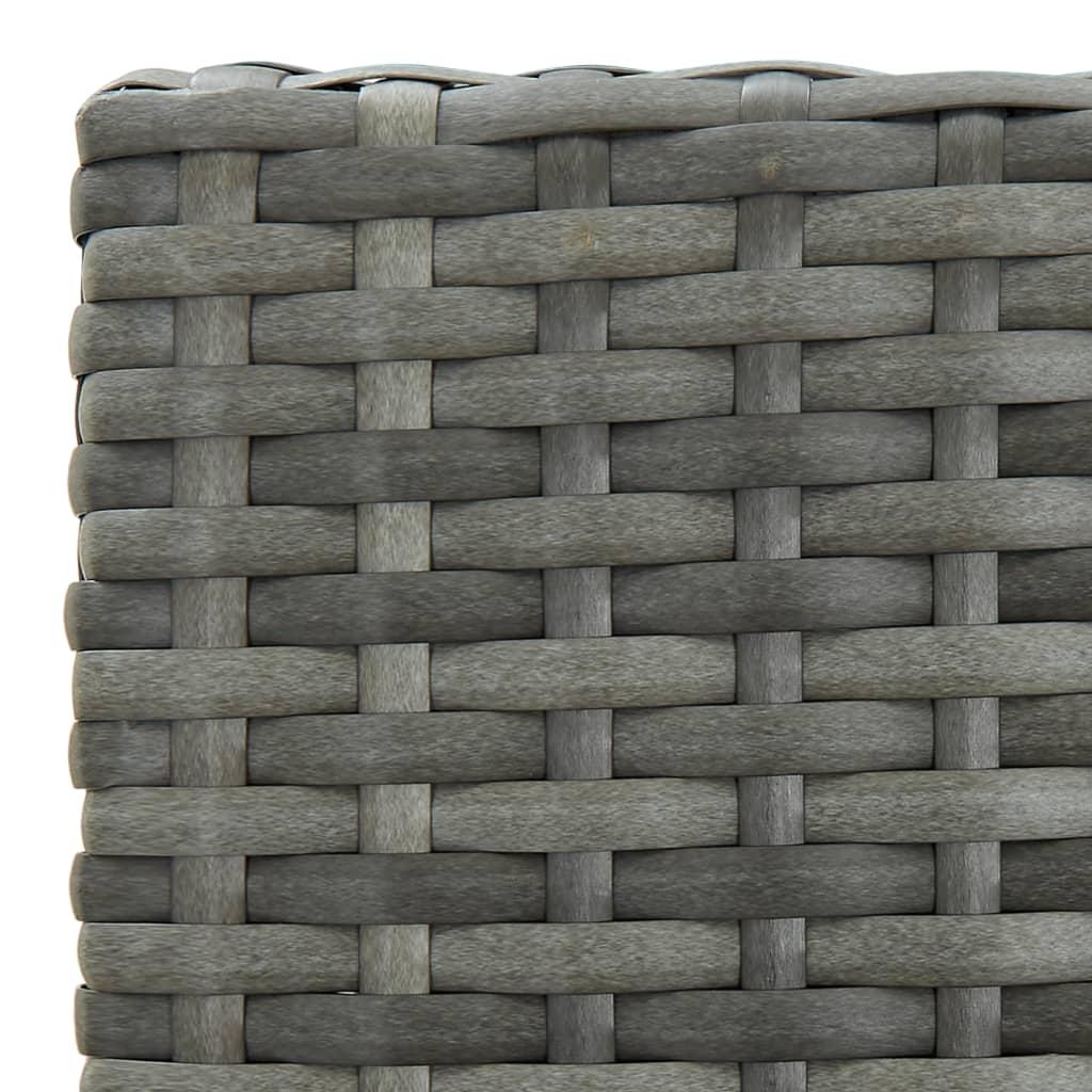 Garden Bar Stools with Cushions 2 pcs Grey Poly Rattan