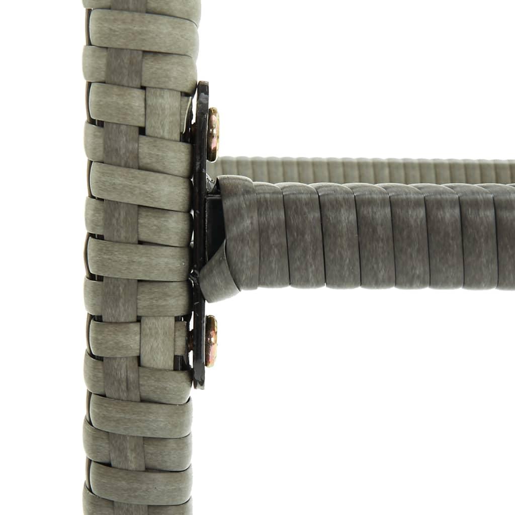 Bar Stools with Cushions 3 pcs Grey Poly Rattan