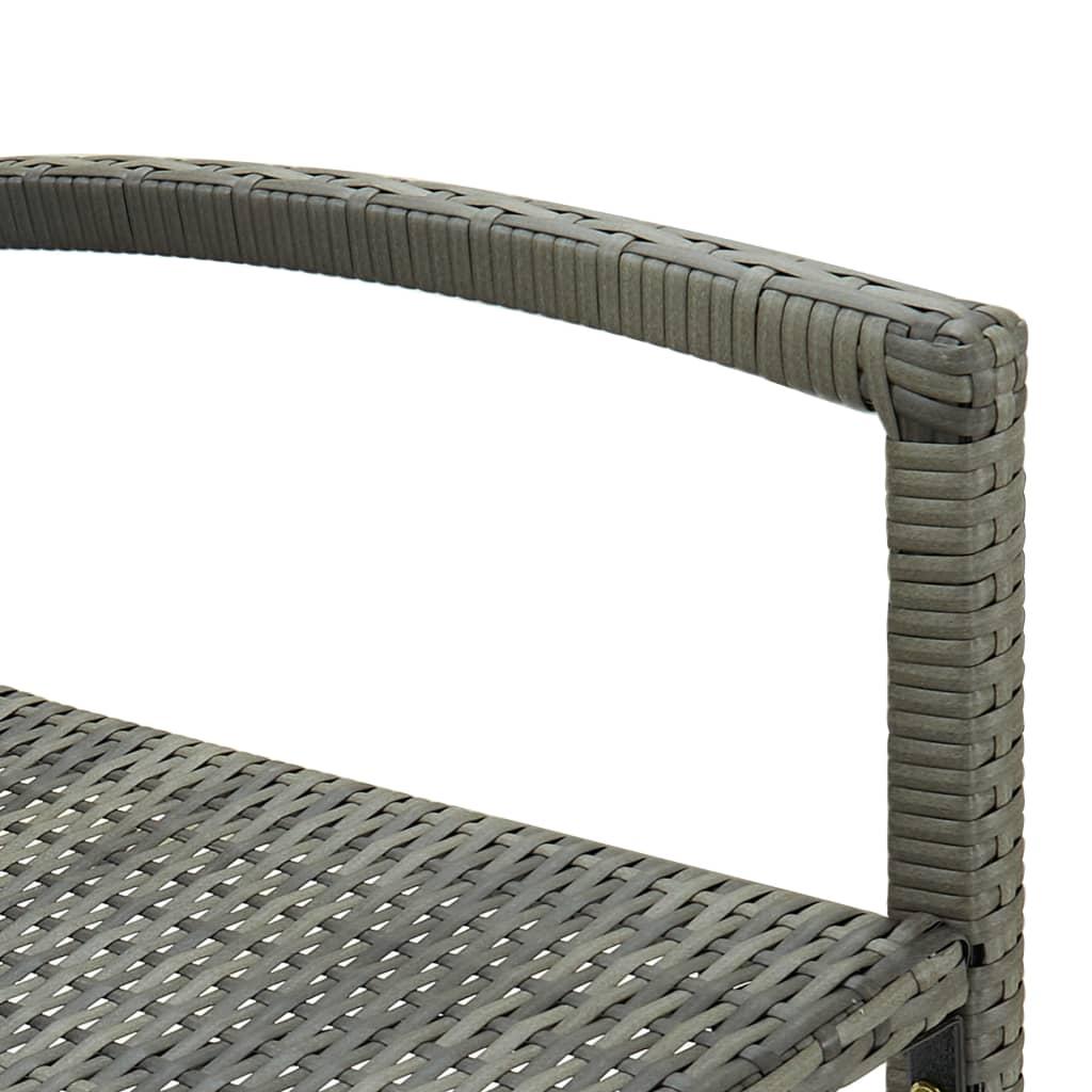 Bar Stools 2 pcs Grey Poly Rattan