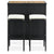 3 Piece Bar Set Poly Rattan Black