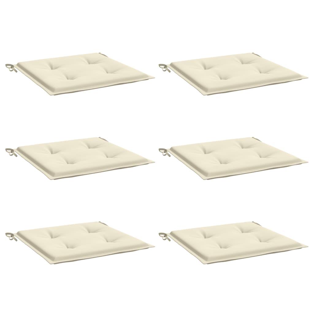 Garden Chair Cushions 6 pcs Cream 40x40x4 cm Oxford Fabric