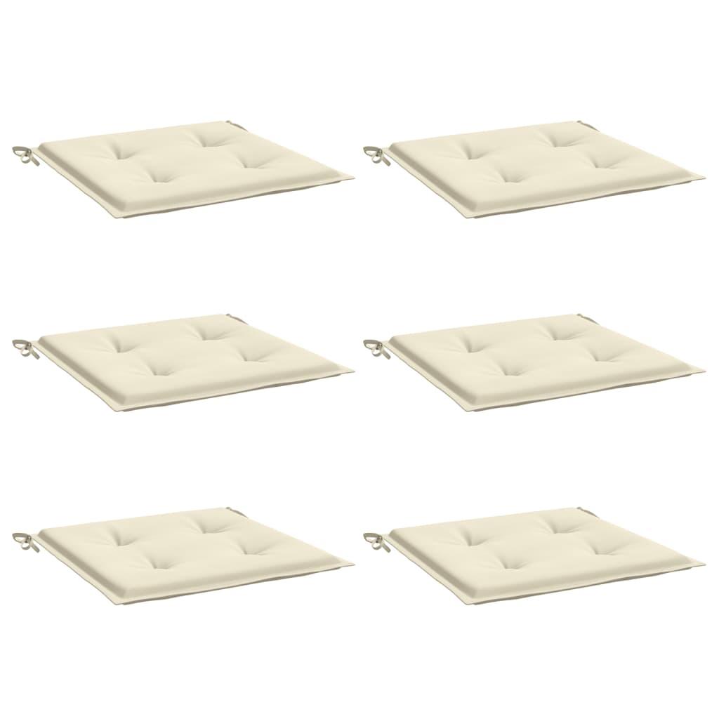 Garden Chair Cushions 6 pcs Cream 40x40x3 cm Oxford Fabric