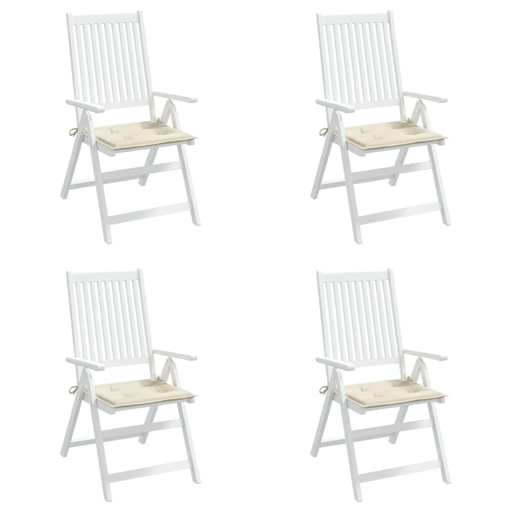 Garden Chair Cushions 4 pcs Cream 50x50x3 cm Oxford Fabric