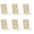 Garden Highback Chair Cushions 6 pcs Beige 120x50x3 cm Fabric