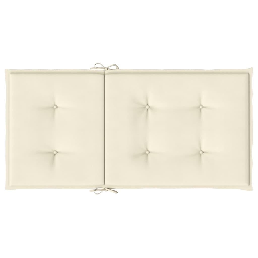 Garden Lowback Chair Cushions 6 pcs Cream 100x50x3 cm Oxford Fabric