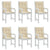 Garden Lowback Chair Cushions 6 pcs Beige 100x50x3 cm Oxford Fabric