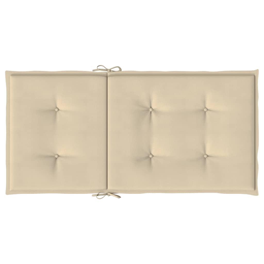 Garden Lowback Chair Cushions 6 pcs Beige 100x50x3 cm Oxford Fabric